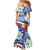 Philippines Flag Mermaid Dress Sampaguita Jasmine with Polynesian Tribal