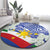 Philippines Flag Round Carpet Sampaguita Jasmine with Polynesian Tribal