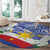 Philippines Flag Round Carpet Sampaguita Jasmine with Polynesian Tribal