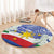 Philippines Flag Round Carpet Sampaguita Jasmine with Polynesian Tribal