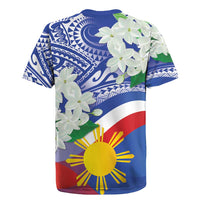 Philippines Flag Rugby Jersey Sampaguita Jasmine with Polynesian Tribal