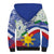 Philippines Flag Sherpa Hoodie Sampaguita Jasmine with Polynesian Tribal