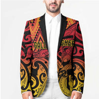 New Zealand Rangatira Custom Blazer Red and Gold Niho Taniwha Maori Tribal LT9 - Polynesian Pride