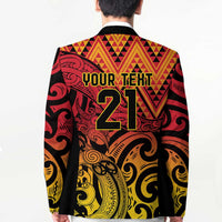 New Zealand Rangatira Custom Blazer Red and Gold Niho Taniwha Maori Tribal LT9 - Polynesian Pride