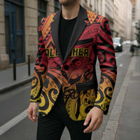 New Zealand Rangatira Custom Blazer Red and Gold Niho Taniwha Maori Tribal LT9 - Polynesian Pride