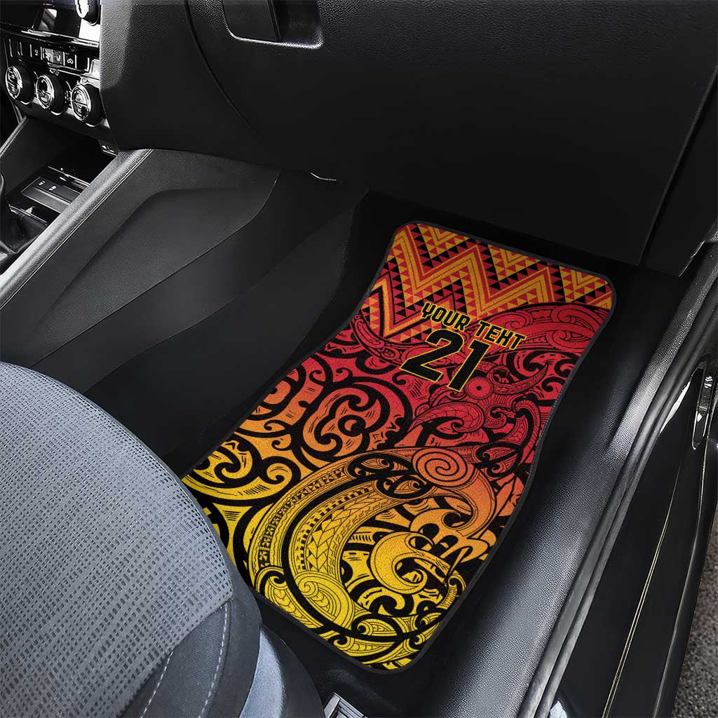 New Zealand Rangatira Custom Car Mats Red and Gold Niho Taniwha Maori Tribal LT9 - Polynesian Pride
