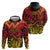New Zealand Rangatira Custom Hoodie Red and Gold Niho Taniwha Maori Tribal