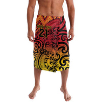 New Zealand Rangatira Custom Lavalava Red and Gold Niho Taniwha Maori Tribal