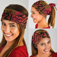 New Zealand Rangatira Custom Neck Gaiter Red and Gold Niho Taniwha Maori Tribal - Polynesian Pride