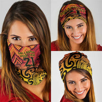 New Zealand Rangatira Custom Neck Gaiter Red and Gold Niho Taniwha Maori Tribal - Polynesian Pride