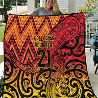 New Zealand Rangatira Custom Quilt Red and Gold Niho Taniwha Maori Tribal LT9 Gold - Polynesian Pride