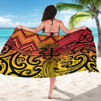 New Zealand Rangatira Custom Sarong Red and Gold Niho Taniwha Maori Tribal LT9 - Polynesian Pride