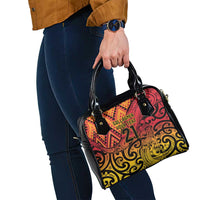 New Zealand Rangatira Custom Shoulder Handbag Red and Gold Niho Taniwha Maori Tribal LT9 - Polynesian Pride