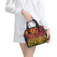 New Zealand Rangatira Custom Shoulder Handbag Red and Gold Niho Taniwha Maori Tribal LT9 - Polynesian Pride
