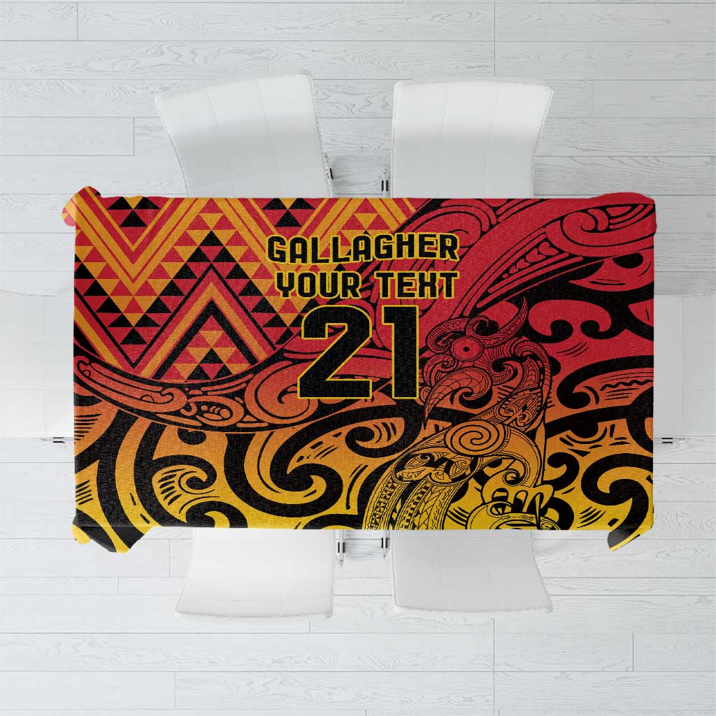 New Zealand Rangatira Custom Tablecloth Red and Gold Niho Taniwha Maori Tribal LT9 Gold - Polynesian Pride