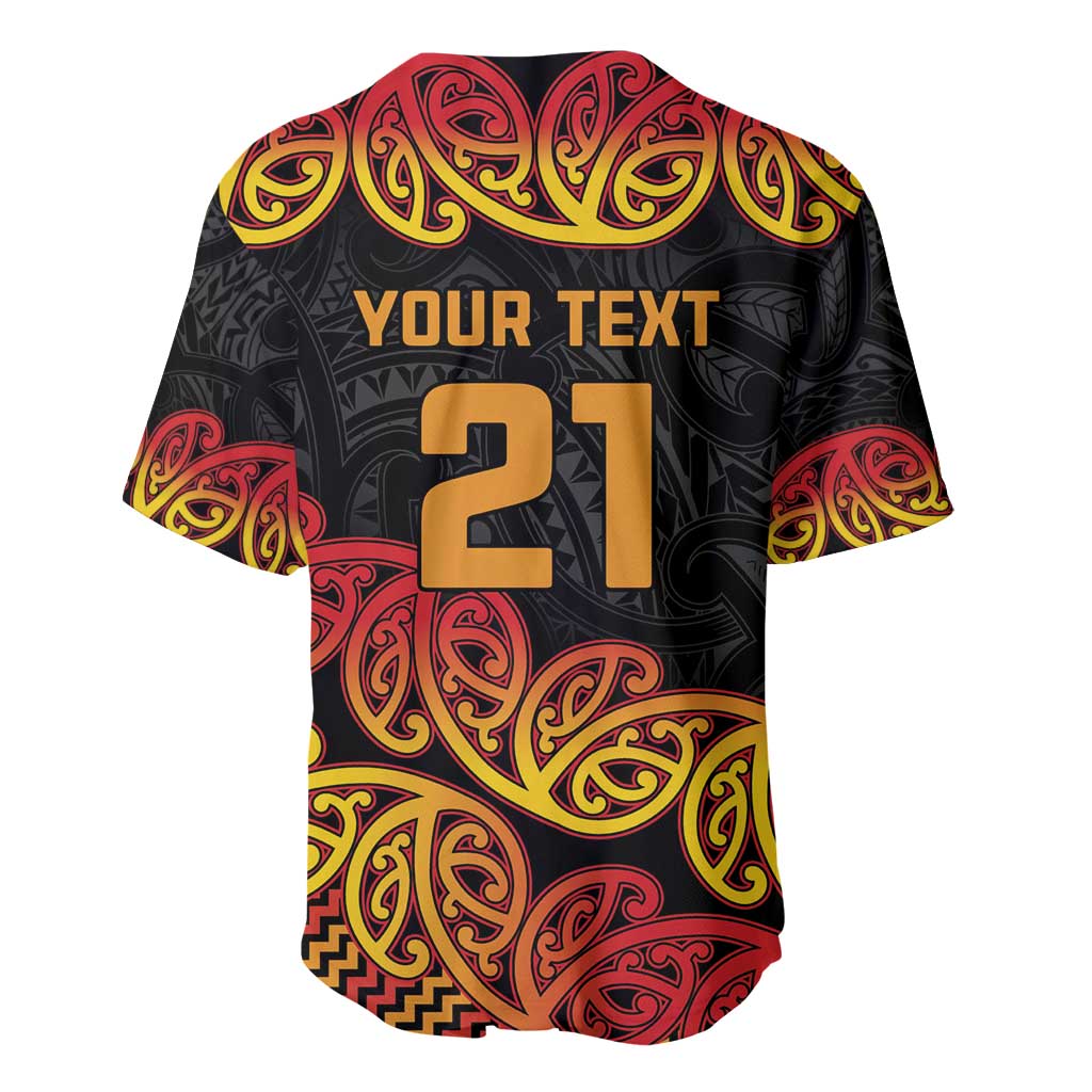 New Zealand Rugby Pacific Custom Baseball Jersey Rangatira Maori Kowhaiwhai Pattern