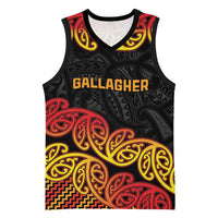 New Zealand Rugby Pacific Custom Basketball Jersey Rangatira Maori Kowhaiwhai Pattern - Polynesian Pride