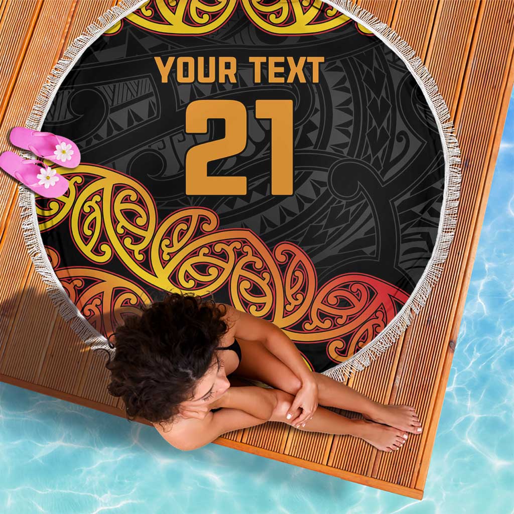 New Zealand Rugby Pacific Custom Beach Blanket Rangatira Maori Kowhaiwhai Pattern