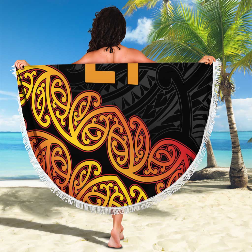 New Zealand Rugby Pacific Custom Beach Blanket Rangatira Maori Kowhaiwhai Pattern