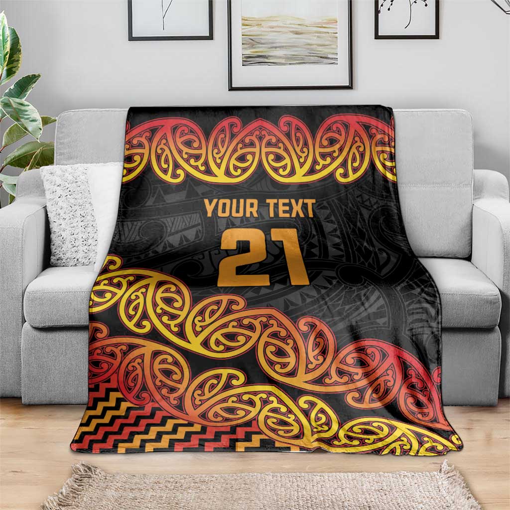New Zealand Rugby Pacific Custom Blanket Rangatira Maori Kowhaiwhai Pattern
