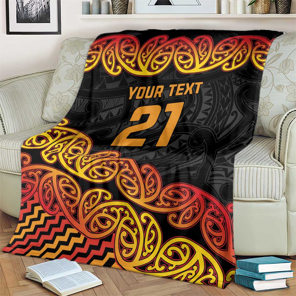 New Zealand Rugby Pacific Custom Blanket Rangatira Maori Kowhaiwhai Pattern