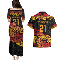 New Zealand Rugby Pacific Custom Couples Matching Puletasi and Hawaiian Shirt Rangatira Maori Kowhaiwhai Pattern LT9 - Polynesian Pride