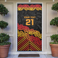 New Zealand Rugby Pacific Custom Door Cover Rangatira Maori Kowhaiwhai Pattern - Polynesian Pride