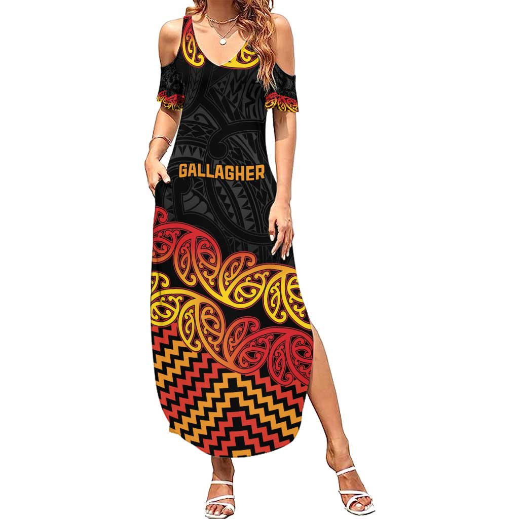 New Zealand Rugby Pacific Custom Family Matching Summer Maxi Dress and Hawaiian Shirt Rangatira Maori Kowhaiwhai Pattern