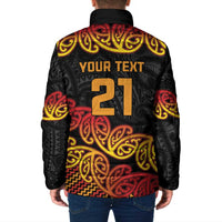 New Zealand Rugby Pacific Custom Padded Jacket Rangatira Maori Kowhaiwhai Pattern - Polynesian Pride