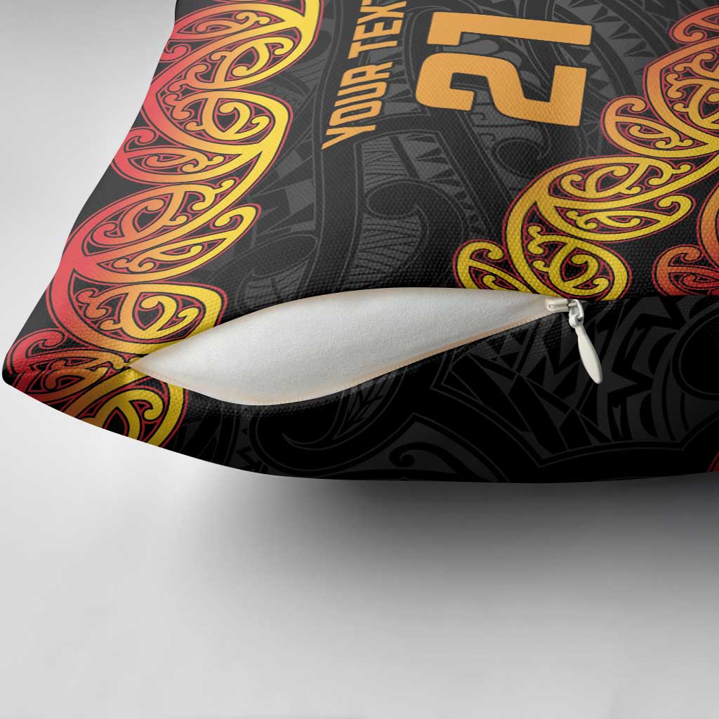New Zealand Rugby Pacific Custom Pillow Cover Rangatira Maori Kowhaiwhai Pattern - Polynesian Pride