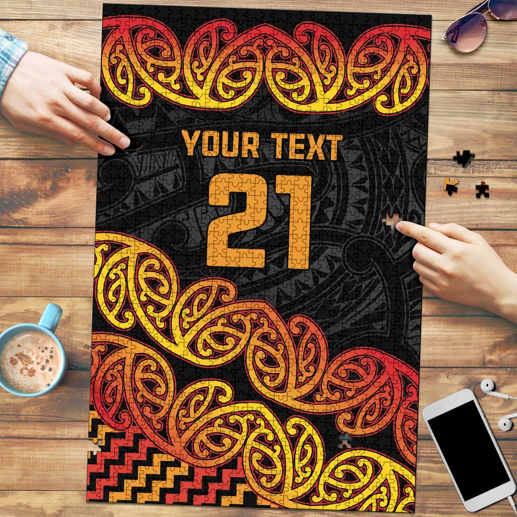 New Zealand Rugby Pacific Custom Puzzle Rangatira Maori Kowhaiwhai Pattern - Polynesian Pride