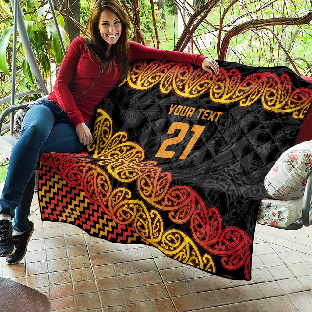 New Zealand Rugby Pacific Custom Quilt Rangatira Maori Kowhaiwhai Pattern