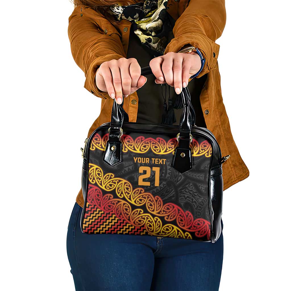 New Zealand Rugby Pacific Custom Shoulder Handbag Rangatira Maori Kowhaiwhai Pattern