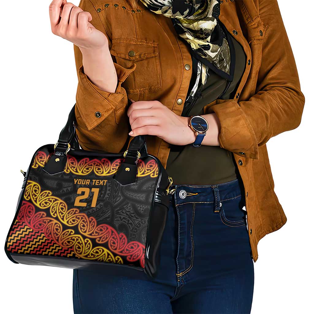 New Zealand Rugby Pacific Custom Shoulder Handbag Rangatira Maori Kowhaiwhai Pattern