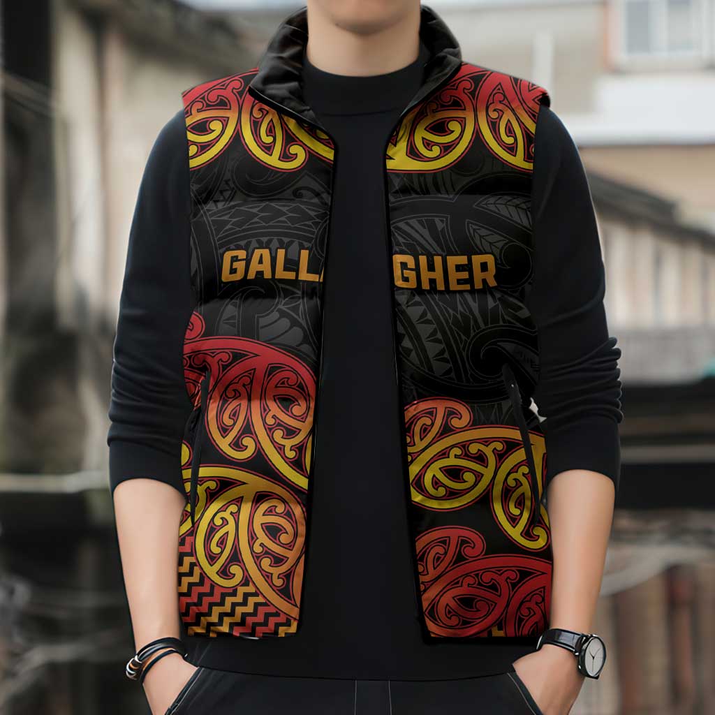 New Zealand Rugby Pacific Custom Sleeveless Puffer Jacket Rangatira Maori Kowhaiwhai Pattern - Polynesian Pride