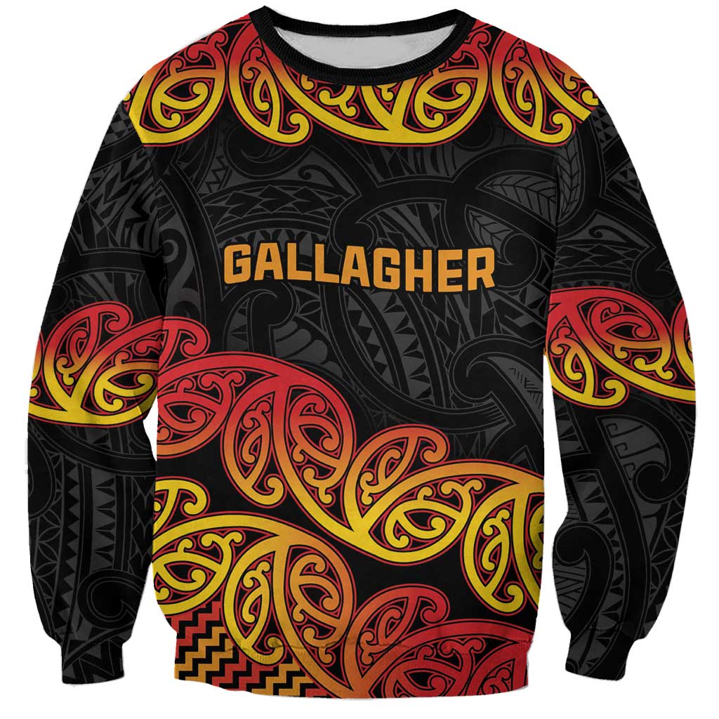 New Zealand Rugby Pacific Custom Sweatshirt Rangatira Maori Kowhaiwhai Pattern