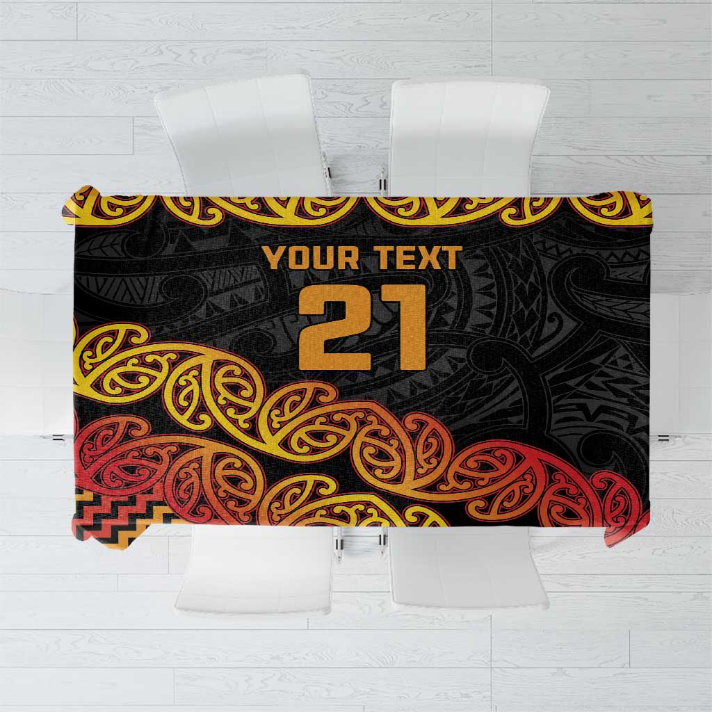 New Zealand Rugby Pacific Custom Tablecloth Rangatira Maori Kowhaiwhai Pattern
