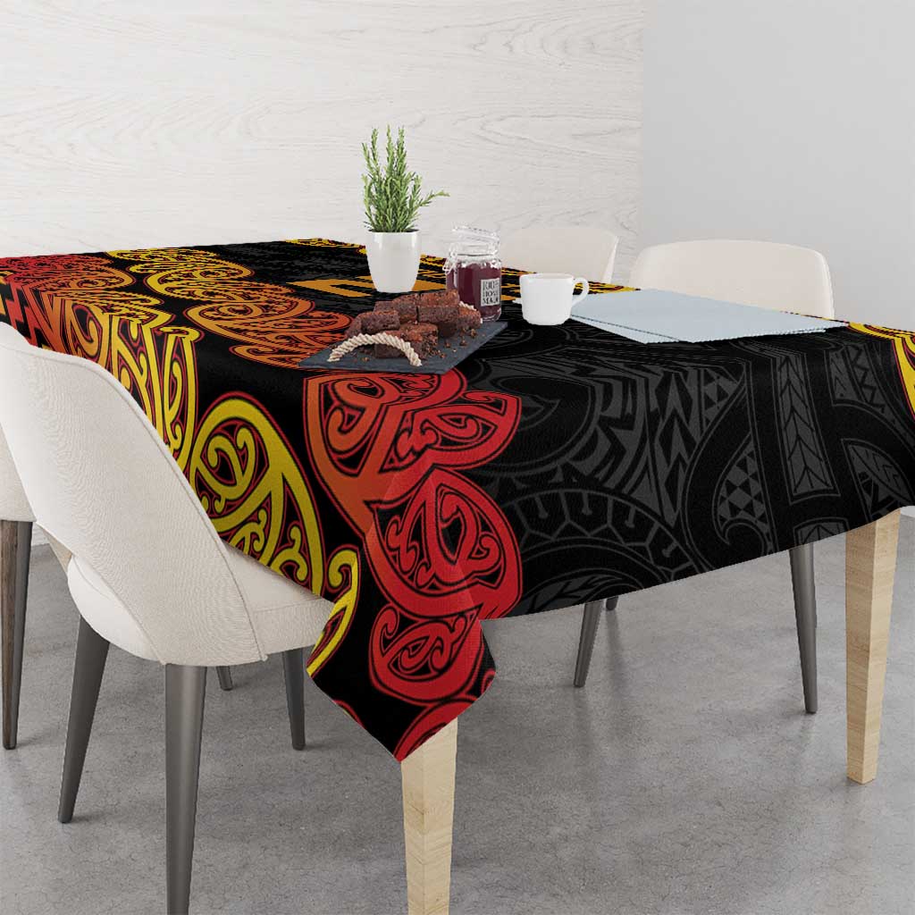 New Zealand Rugby Pacific Custom Tablecloth Rangatira Maori Kowhaiwhai Pattern