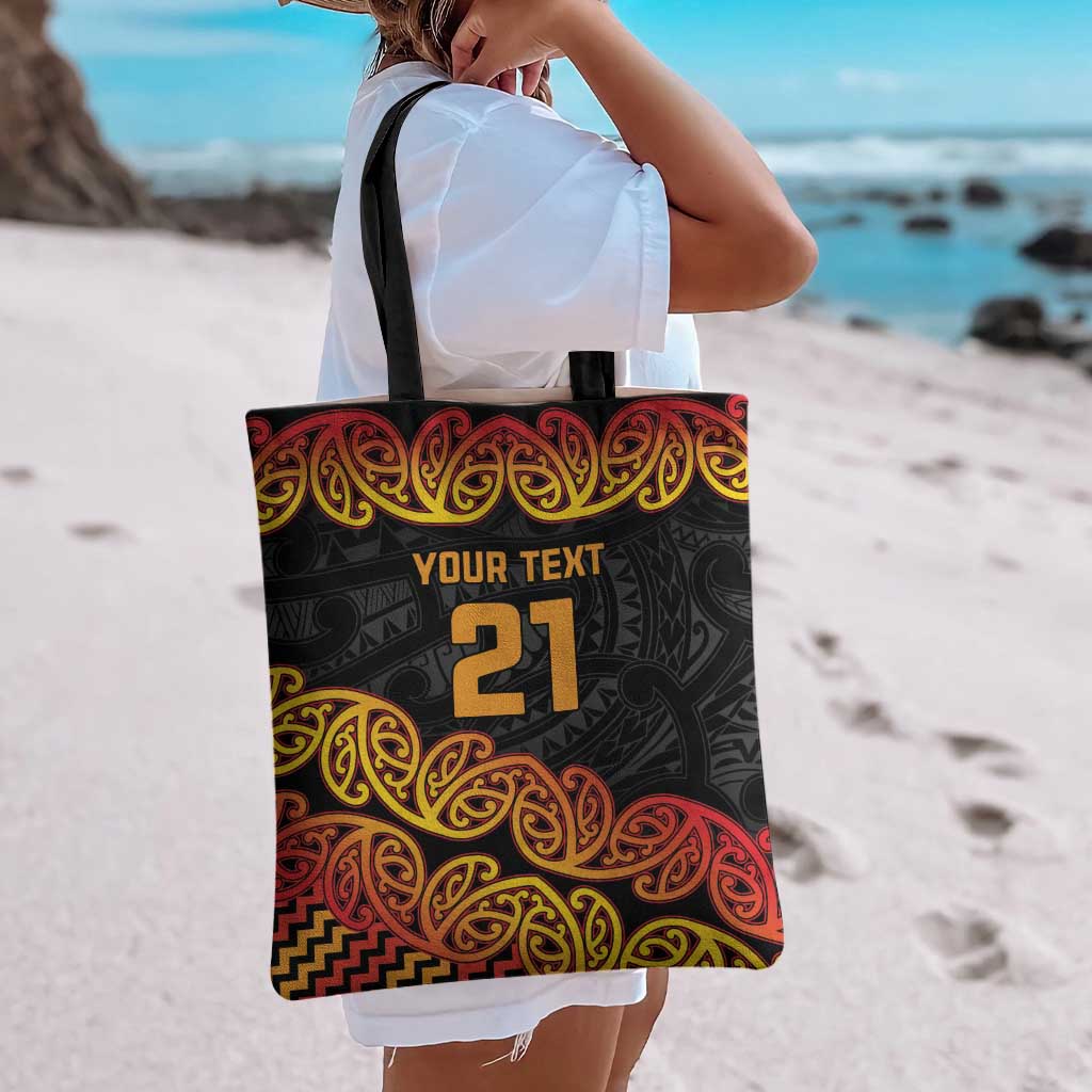 New Zealand Rugby Pacific Custom Tote Bag Rangatira Maori Kowhaiwhai Pattern - Polynesian Pride