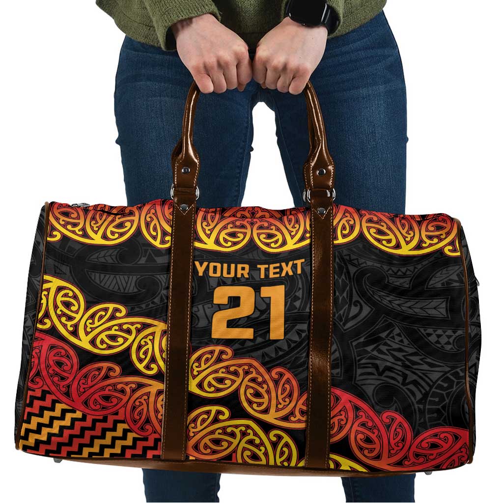 New Zealand Rugby Pacific Custom Travel Bag Rangatira Maori Kowhaiwhai Pattern - Polynesian Pride