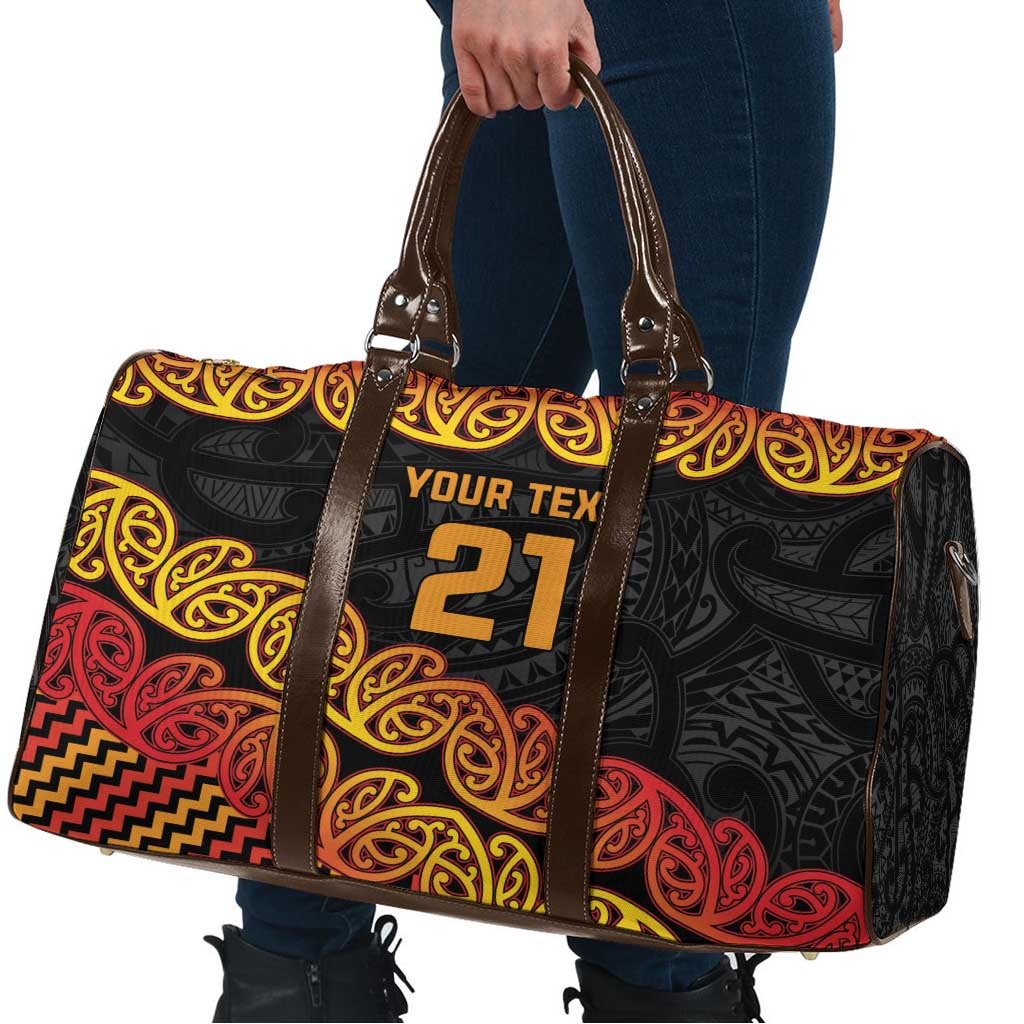 New Zealand Rugby Pacific Custom Travel Bag Rangatira Maori Kowhaiwhai Pattern - Polynesian Pride