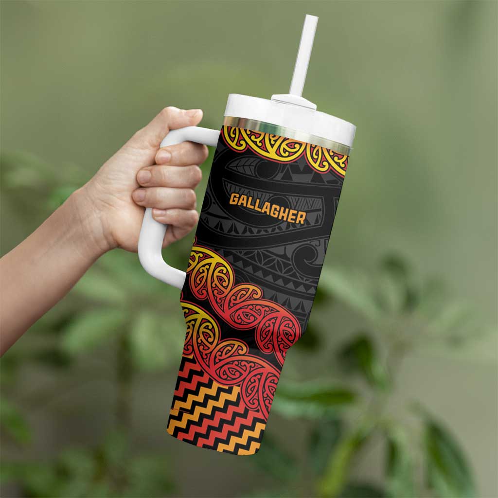 New Zealand Rugby Pacific Custom Tumbler With Handle Rangatira Maori Kowhaiwhai Pattern