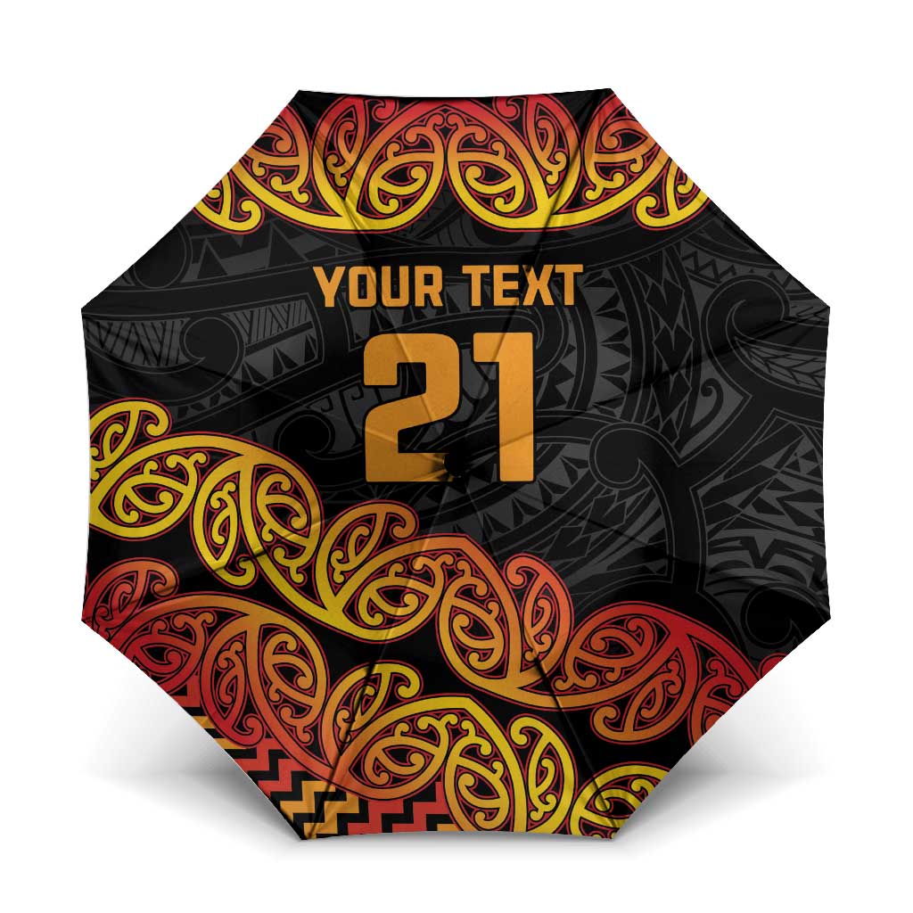 New Zealand Rugby Pacific Custom Umbrella Rangatira Maori Kowhaiwhai Pattern - Polynesian Pride