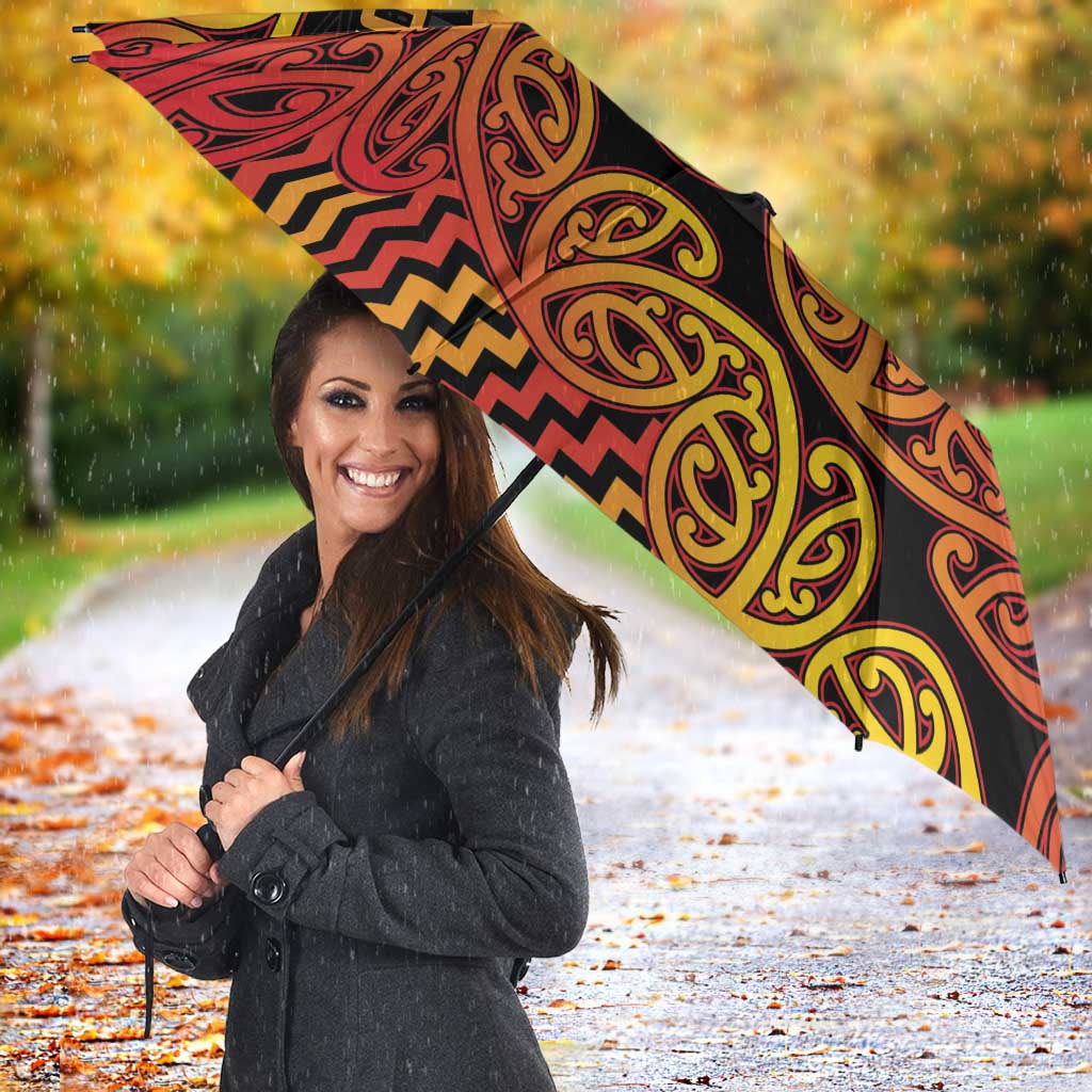 New Zealand Rugby Pacific Custom Umbrella Rangatira Maori Kowhaiwhai Pattern - Polynesian Pride