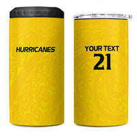 New Zealand Rugby Pacific Custom 4 in 1 Can Cooler Tumbler Hau Awhiowhio Maori Tribal Tattoo LT9 One Size: 16 oz Gold - Polynesian Pride