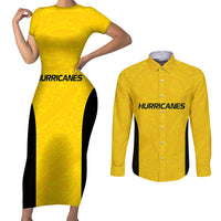 New Zealand Rugby Pacific Custom Couples Matching Short Sleeve Bodycon Dress and Long Sleeve Button Shirt Hau Awhiowhio Maori Tribal Tattoo