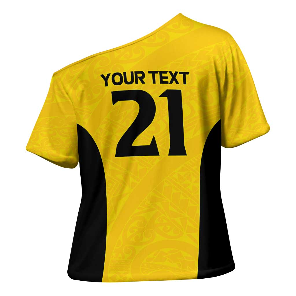 New Zealand Rugby Pacific Custom Cross Shoulder Shirt Hau Awhiowhio Maori Tribal Tattoo - Polynesian Pride