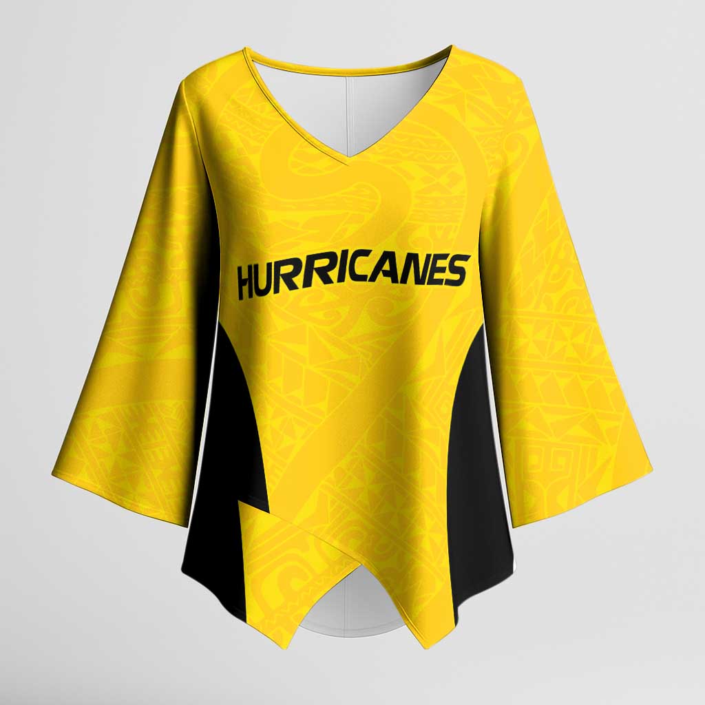 New Zealand Rugby Pacific Custom Kimono Sleeve Blouse Hau Awhiowhio Maori Tribal Tattoo - Polynesian Pride