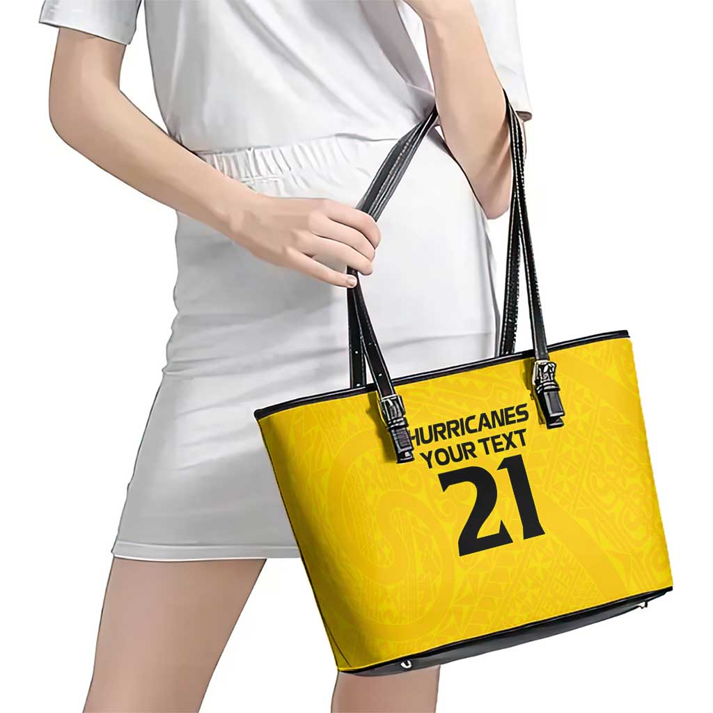 New Zealand Rugby Pacific Custom Leather Tote Bag Hau Awhiowhio Maori Tribal Tattoo