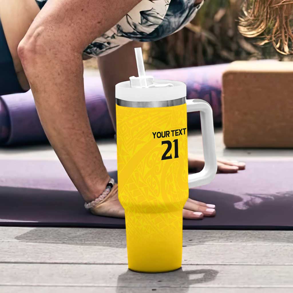 New Zealand Rugby Pacific Custom Tumbler With Handle Hau Awhiowhio Maori Tribal Tattoo